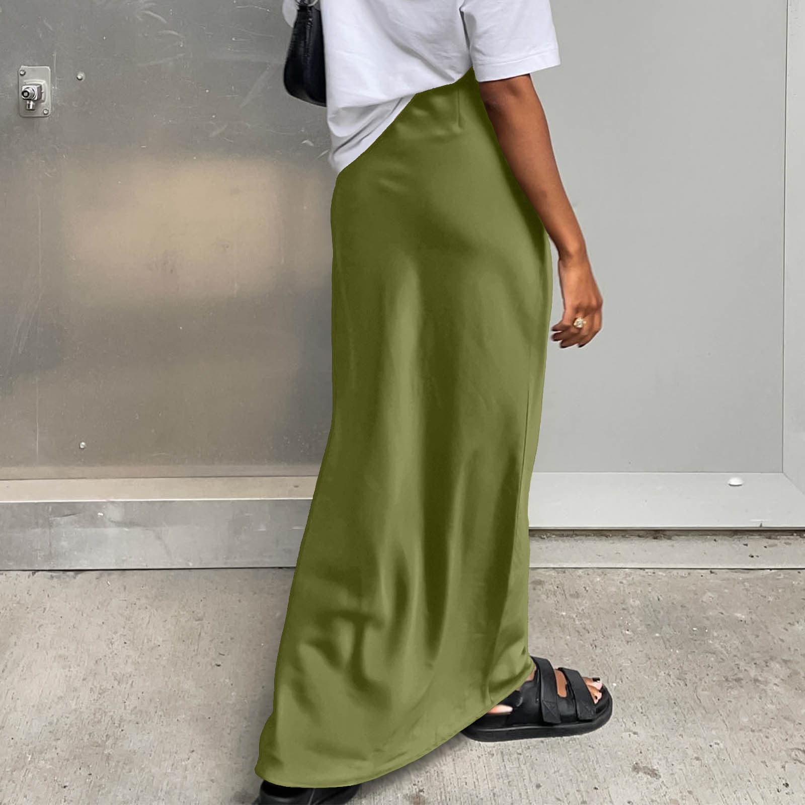 スカート herlipto Shine Satin Volume Long Skirt her lip to High Waist Satin Volume Skirt - メルカリ