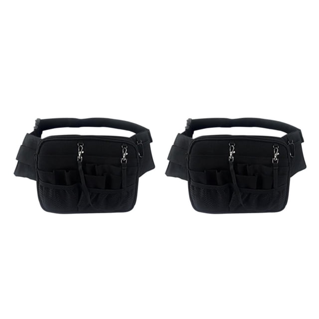 Riwesomey Riñonera duradera y práctica para actividades al aire libre, riñonera para enfermera, riñonera compacta Negro 2Conjunto
