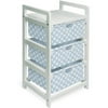 Badger Basket 3-Drawer Hamper/Storage Unit, White with Blue Polka Dots Bins