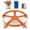 Orange | 5 Wheel, Single, variant on Amkui 55 Gallon Heavy Duty Oil Drum Dolly, 1000lbs Weight Capacity, Trash Can Dolly with Cross Braces & Swivel Wheel, Non Tipping, Barrel Cart with Brake