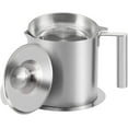 thumbnail image 1 of 304 Stainless Steel Grease Strainer and Container - 1.8 L/1.9 Quart Large Oil Storage Pot Grease Keeper with Dust-Proof Lid & Easy Grip Handle - for Bacon, Kitchen Cooking or Frying Oil, 1 of 6