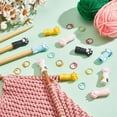 thumbnail image 4 of 1Box 10Pcs 5 Styles Cat's Paw Silicone Beads Knitting Needle Protectors/Knitting Needle Stoppers with 25Pcs Alloy Knitting Stitch Markers for Knitting Tools Mixed Color, 4 of 6