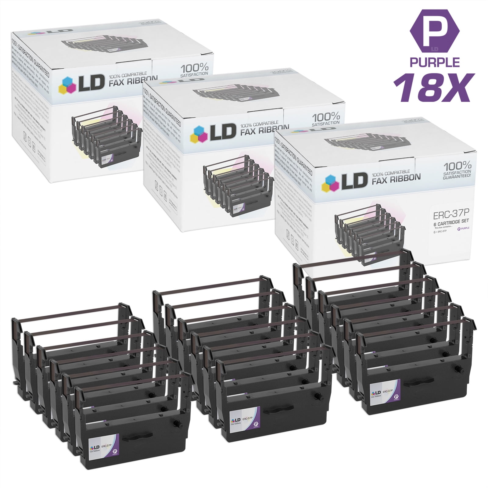 Compatible POS Ribbon Cartridge Replacements for Epson ERC37 (Purple