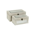 thumbnail image 4 of Cheungs Set Of 2 White Mirrored Wood Boxes, 4 of 4