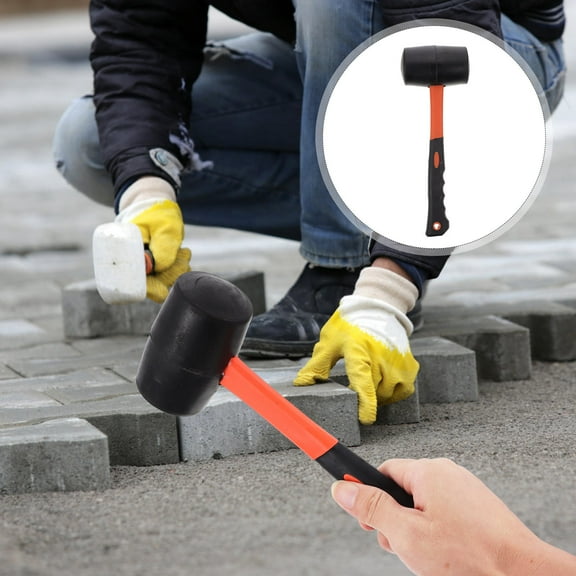 Raindrops Rubber Mallet For Landscaping Black 1Pack 10.8X3.3In