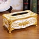 thumbnail image 2 of Caja de pañuelos de acrílico de estilo europeo, lujosa funda para servilletas de rosa, blanco dorado Sunnimix Lujoso soporte para pañuelos de rosa, 2 of 8