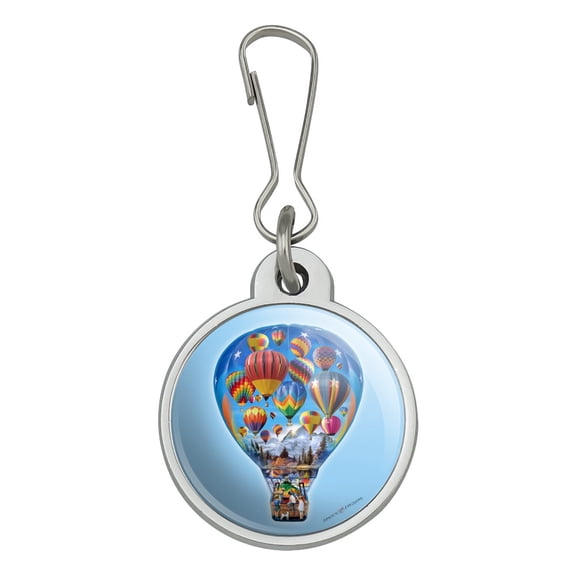 Hot Air Balloons in Balloon Jacket Handbag Purse Luggage Backpack Zipper Pull Charm