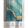 thumbnail image 5 of Turquoise Marble Sheer Curtains 2 Panels Set Abstracts Gold Wave Lines Gradient Texture Sheer Window Curtains Light Filtering Rod Pocket Voile Drapes for Bedroom Living Room 52"X96", 5 of 8