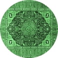 thumbnail image 1 of Ahgly Company Indoor Round Medallion Emerald Green Traditional Area Rugs, 8' Round, 1 of 4