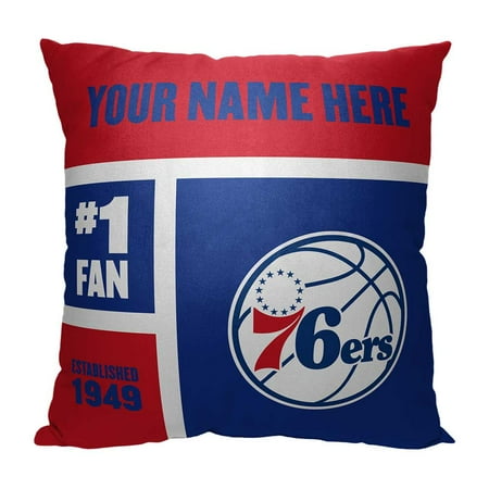 The Northwest 1NBA-69501-0020-RET 18 x 18 in. NBA Philadelphia 76ers Colorblock Personalized Throw Pillow