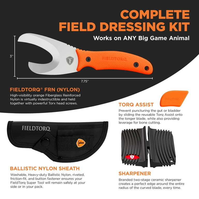FieldTorq Knives Personal Hunting Utility Multi Function Knife Set - 4 in 1 Field Dressing Kit With Sheath and Sharpener - Walmart.com FieldTorq Knives Personal Hunting Utility Multi Function Knife Set - 4 in 1 Field Dressing Kit With Sheath and Sharpener - Walmart.com