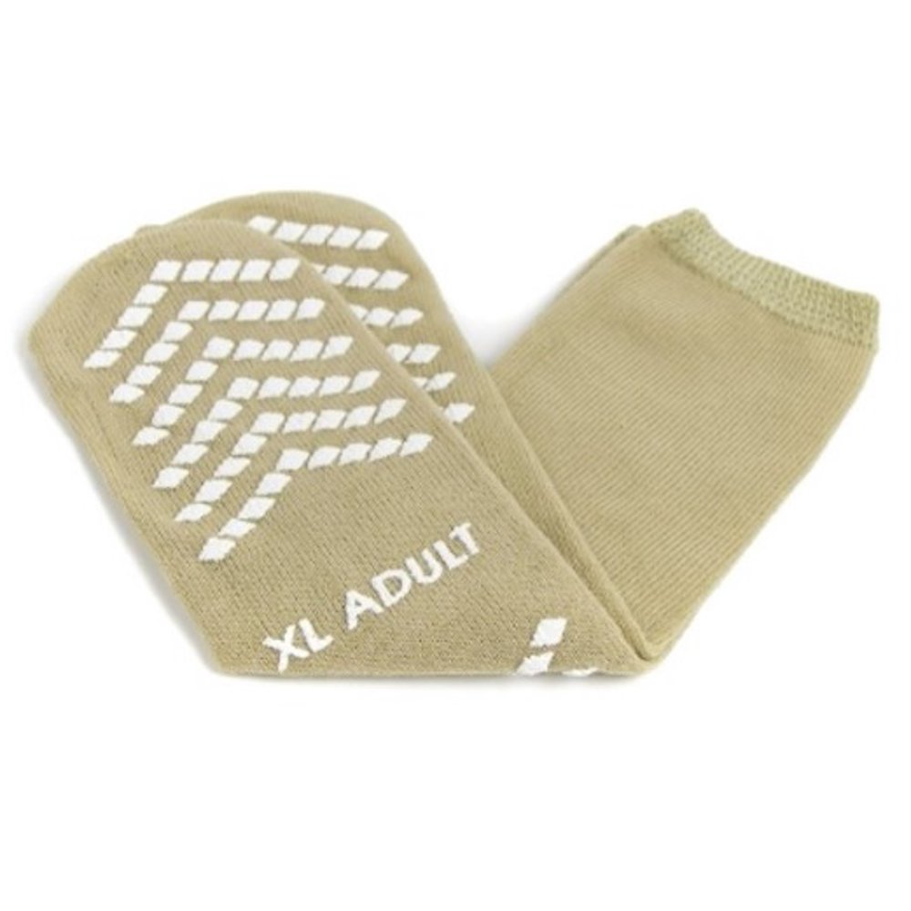 Extra Large Slipper Socks McKesson Adult Above the Ankle XLarge Tan