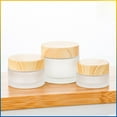 thumbnail image 4 of Botella de crema con tapa de grano de madera, botella de crema, botella de vidrio esmerilado para cosméticos, botella de crema de 30 g y 50 g, 4 of 5