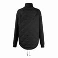 thumbnail image 5 of Winter Women Warm Knit Patchwork Puffy Jacket Casual Stand Neck Long Sleeve Jackets with Zipper Black L, 5 of 7