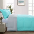 thumbnail image 3 of Aisbo Turquoise/Grey Full Size Comforter Set,3-Pieces Reversible Comforter Set Soft and Lightweight,All Season Down Alternative Bed Comforter with 2 Pillow Shams, 3 of 7