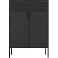 thumbnail image 3 of 2 Mesh Door Metal Storage Cabinet with Adjustable Shelves, Multipurpose Black Storage Cabinet, 3-Tier Office Cabinet,Metal Storage Cabinet for Office Home,Hallway(Black, 47''H), 3 of 6