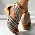 thumbnail image 6 of Mepaouo Women's Low Wedge Sandals Open Toe Fashion Dress Shoes Cross Strap Wedding Party Dancing Shoes, 6 of 8