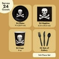 thumbnail image 4 of Juvale 144 Piece Skull Birthday Party Supplies - Serves 24 Disposable Pirate Plates, Napkins, Cups, And Cutlery, Skeleton Party Decorations for Birthdays & Halloween Parties, 4 of 10