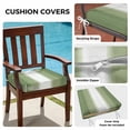 thumbnail image 3 of Outdoor Patio Cushion Covers 4 Pack Green Ombre Patio Chair Cushion Covers with Ties and Zipper Sage Green Ombre White Stripes Waterproof Outdoor Seat Cushion Covers for Patio Furniture 20"x18", 3 of 9