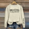 thumbnail image 2 of Glisme Sweatshirt For Women Casual Crewneck Print Sweatshirt Fashion Pullover Hoodie Athletic Fit Top Everyday Wear Beige, 2 of 3