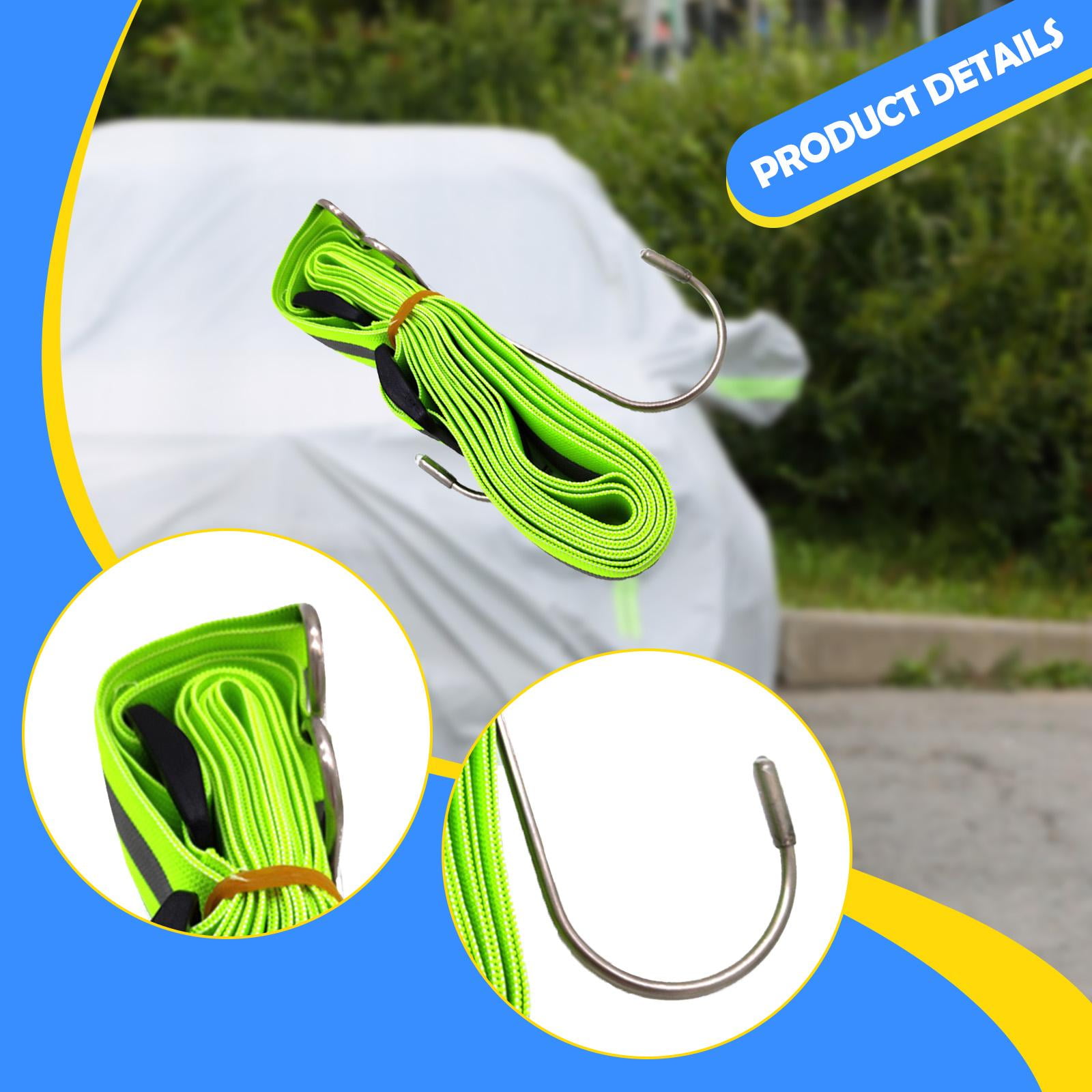 funtasica Car Cover Strap Wind Protector, Elastic Windproof Rope, Versatile, Universal Outdoor Bungee Cord Adjustable for Boat Sedan 3m