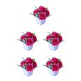 thumbnail image 3 of Transemion Wide Application Artificial Plant For Various Settings Low Maintenance Rose Red 5Set, 3 of 6
