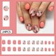 thumbnail image 2 of Uñas postizas adhesivas WAFOLOZE cortas cuadradas con diseño floral, 24 piezas, 2 of 7