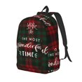 thumbnail image 1 of Vsdgher Wonderful Time Christmas Print Canvas Backpack Travel Rucksack Unisex Knapsack 15.7/17.7Inch Laptop Backpack for Work,College-Small, 1 of 5