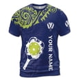 thumbnail image 2 of Custom Name Pickleball Team Name Tribal Tattoo Dark Blue Men's T-shirt S-5XL, 2 of 4