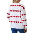 thumbnail image 6 of Karight Love Heart Sweater Quarter Zip Sweater Women V Neck Valentines Pullover Sweatshirt Ribbed Knitted Loose Slouchy Tops, 6 of 6