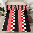 thumbnail image 2 of Homewish 4-Piece Queen Sheet Set, Black White Red Plaid, Luxury Soft Adult Bedding, 2 of 7