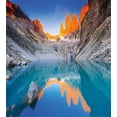 thumbnail image 3 of Colorful Duvet Cover Set, Reflection of Cliffs on Lake at Torres Del Paine National Park Image, Decorative 3 Piece Bedding Set with 2 Pillow Shams, Queen Size, Azure Blue Multicolor, by Ambesonne, 3 of 3