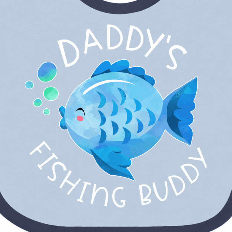 Inktastic Daddy's Fishing Buddy with Cute Blue Fish Gift Baby Boy or Baby  Girl Bib 