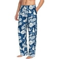 thumbnail image 2 of Uemuo Rose Flowers Pattern Men's Wide Leg Palazzo Lounge Pants with Pockets Light Weight Loose Comfy Casual Pajama Pants-Medium, 2 of 9