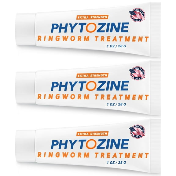 Phytozine Ringworm Treatment, Extra Strength Topical Treatment Ringworm Remedy, 3 tubes