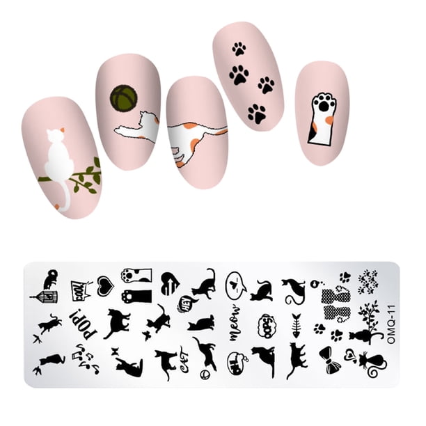 Impresión de uñas con copos de nieve navideños, plantillas de acero para uñas, pegatinas para uñas