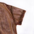 thumbnail image 3 of Women Sexy Metallic See Through Short T Shirt - Short Sleeve Loose Sheer Mesh Tops, 3 of 4