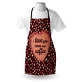 thumbnail image 3 of I Love You More Apron Happy Valentine's Day Celebration Coffee and Love Theme with Hearts, Unisex Kitchen Bib Apron with Adjustable Neck for Cooking Baking Gardening, Coral Peach Brown, by Ambesonne, 3 of 3