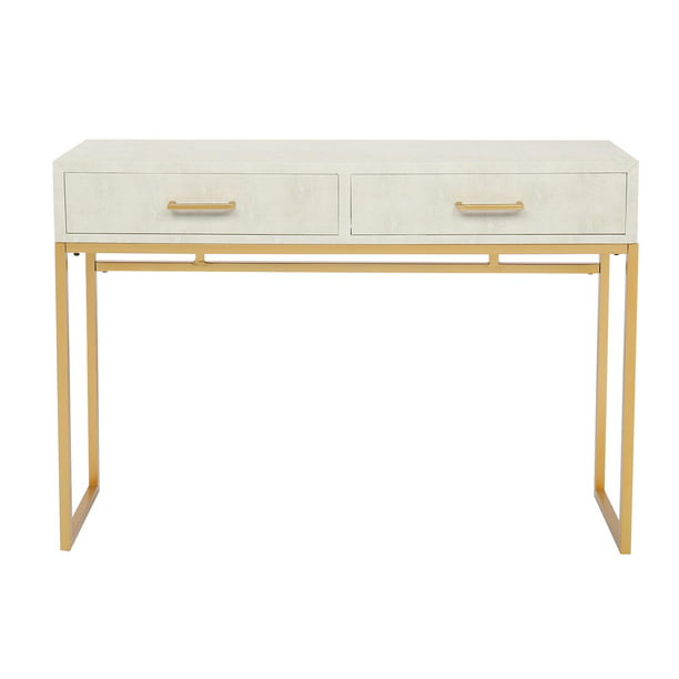 Samyohome Faux Leather Console Table, Faux Leather Console Table