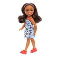 thumbnail image 6 of Barbie Chelsea Doll, Small Doll Wearing Removable Blue Dress with Brown Hair & Green Eyes, 6 of 9