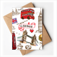 thumbnail image 1 of Heart Tower Bus Car UK Hamburger Greeting Cards You are Invited Invitations, 1 of 3