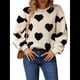 thumbnail image 2 of Sudadera Holgada de Larga con Cuello Redondo y Estampado de Corazón de Peluche para Mujer, para Otoño e Invierno. Amor Negro XXL, 2 of 8