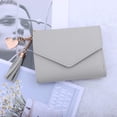 thumbnail image 2 of Cartera pequeña y compacta para mujer con tarjetero con ventana de identificación Mini monedero minimalista para mujer Cartera delgada con borla para mujer y niña (gris claro) brillar Electrónica, 2 of 5
