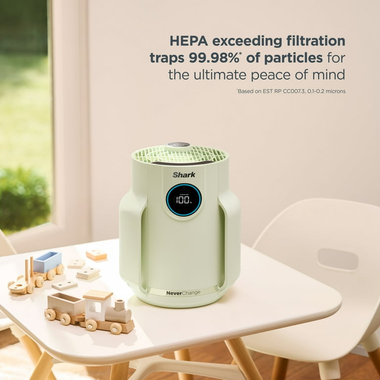 Shark NeverChange Compact Pro 250 Sq Ft HEPA Air Purifier, 5-Year