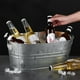 thumbnail image 1 of Almacenamiento y organización de la cocina, cubo de hielo ovalado de hierro galvanizado, cubo de hierro portátil de acero inoxidable de color primario, cubo de metal para cerveza fría para fiestas, cu, 1 of 6