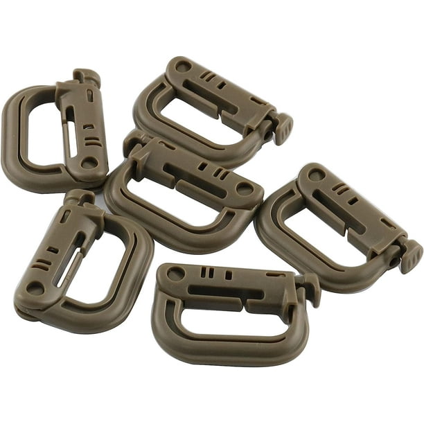 6pcs Ring Gray Plastic Snap D-ring Clip Key Ring Lock Ring Lock Hanger Hook  Multipurpose Gear Clip 