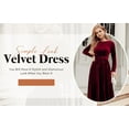 thumbnail image 4 of Women's Fall Dresses Long Sleeve Velvet Formal Maxi Dress with Belt Casual Cocktail Wedding Guest Party Long Dress, 4 of 7