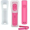 thumbnail image 2 of Wii Controller Compatible with Nintend Wii, Wii U with Motion Plus, 1 Pack Wii Remote and Nunchuck Controller with Silicone Case and Wrist Strap (Pink), 2 of 6