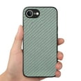 thumbnail image 6 of Designed for iPhone 16e Folding Case, Carbon Fiber Texture + TPU, Shockproof Lightweight Slim Drop Protection Cover for iPhone 16e, Green, 6 of 11