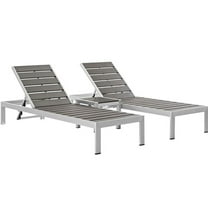 Pemberly Row 3-Piece Modern Aluminum Outdoor Set in Silver/Gray